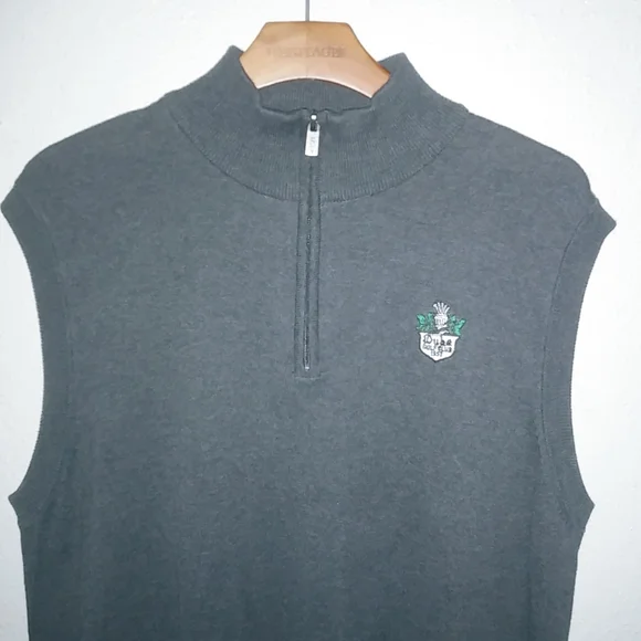 Duke University Golf Club XL Mens Quarter Zip Dark Gray Sweater Vest - Picture 2 of 9
